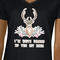Deer Black V-Neck T-Shirt on Model - CloseUp