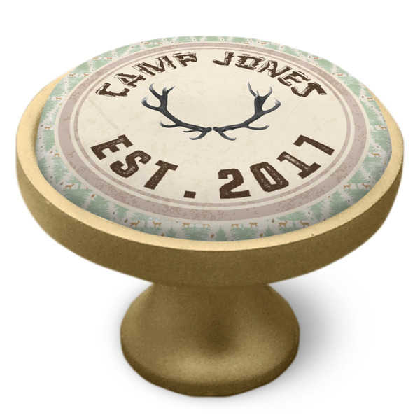 Deer Cabinet Knob - Gold - Side