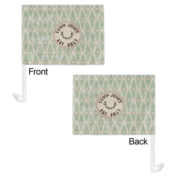 Deer Car Flag - 11" x 8" - Front & Back View