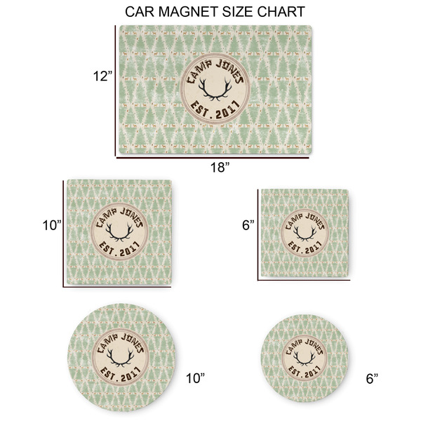 Deer Car Magnets - SIZE CHART
