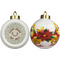 Deer Ceramic Christmas Ornament - Poinsettias (APPROVAL)