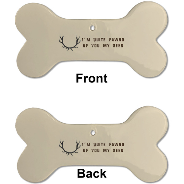 Deer Ceramic Flat Ornament - Bone Front & Back (APPROVAL)