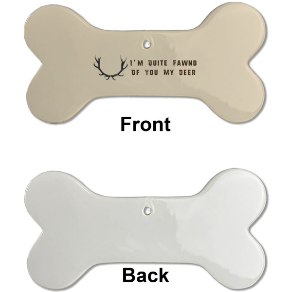 Deer Ceramic Flat Ornament - Bone Front & Back Single Print (APPROVAL)