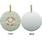 Deer Ceramic Flat Ornament - Circle Front & Back (APPROVAL)