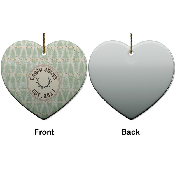 Deer Ceramic Flat Ornament - Heart Front & Back (APPROVAL)