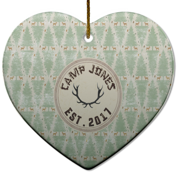 Custom Deer Heart Ceramic Ornament w/ Name or Text