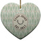 Deer Ceramic Flat Ornament - Heart (Front)
