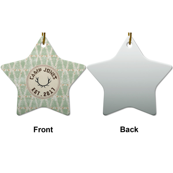 Deer Ceramic Flat Ornament - Star Front & Back (APPROVAL)