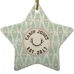 Deer Star Ceramic Ornament w/ Name or Text