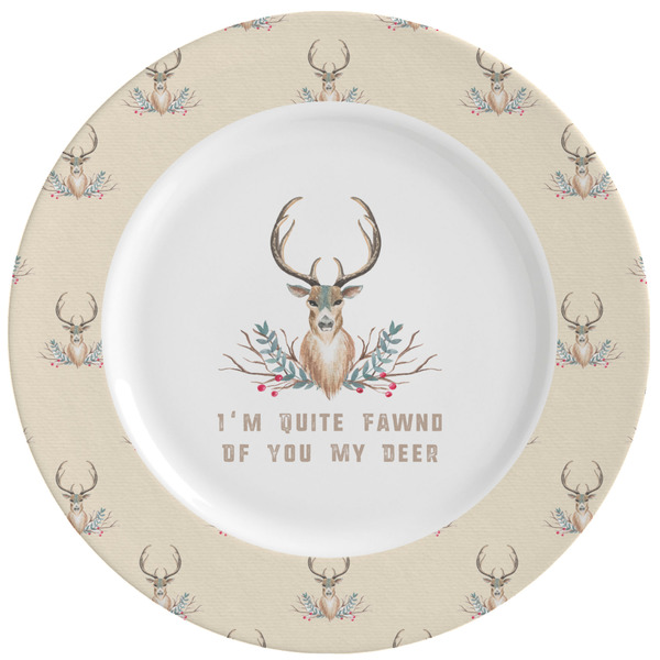 Custom Deer Ceramic Dinner Plates (Set of 4) (Personalized)