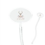 Deer 7" Oval Plastic Stir Sticks - Clear (Personalized)