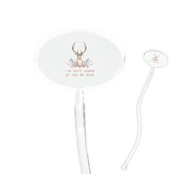 Deer 7" Oval Plastic Stir Sticks - Clear (Personalized)