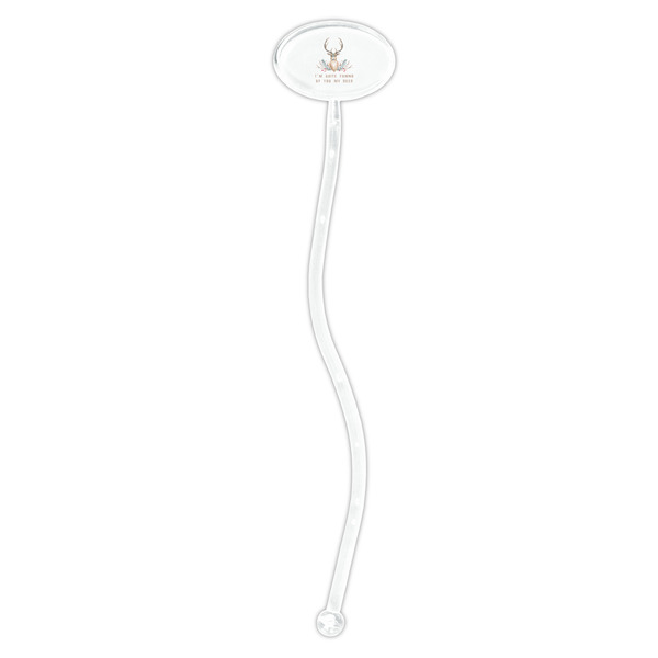 Deer Clear Plastic 7" Stir Stick - Oval - Single Stick