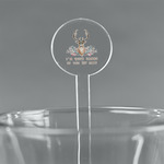 Deer 5.5" Round Plastic Stir Sticks - Clear (Personalized)