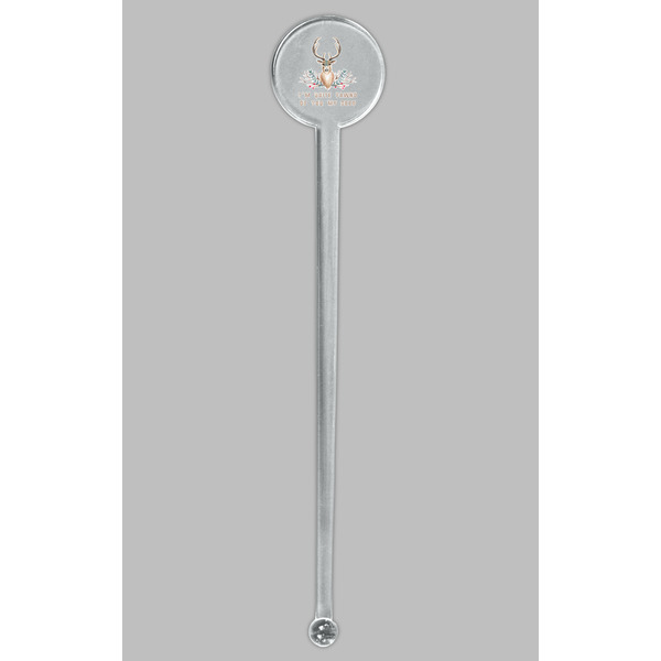 Deer Clear Plastic 7" Stir Stick - Round - Single Stick