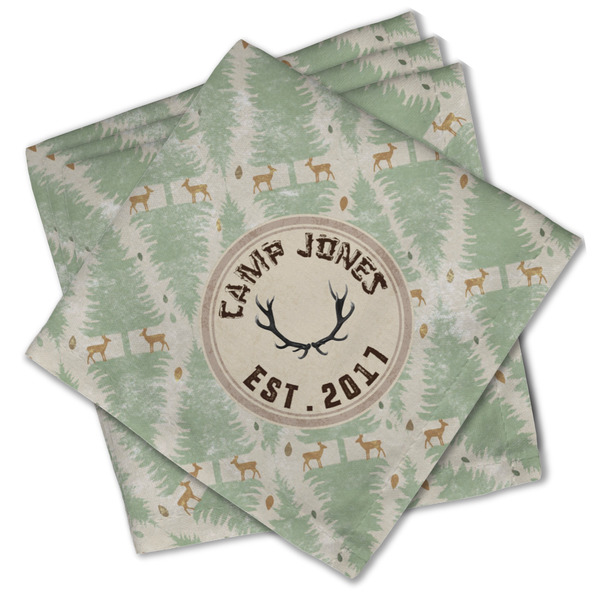 Custom Deer Cloth Cocktail Napkins - Set of 4 w/ Name or Text