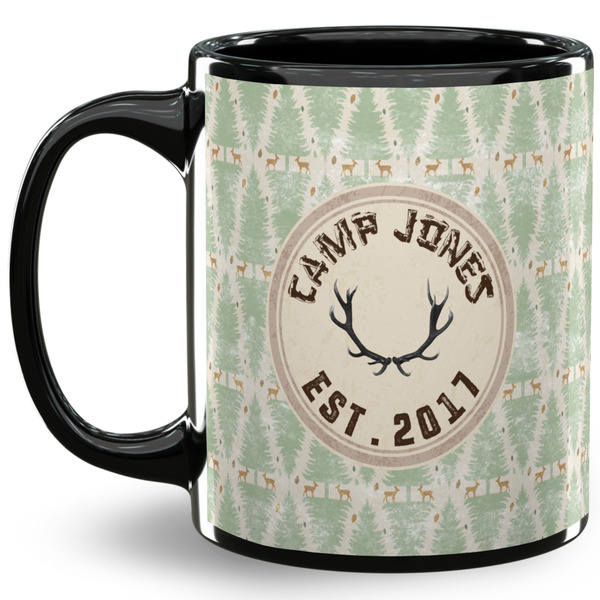 Custom Deer 11 Oz Coffee Mug - Black (Personalized)
