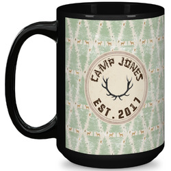 Deer 15 Oz Coffee Mug - Black (Personalized)