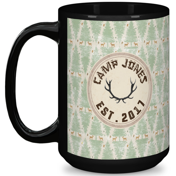 Custom Deer 15 Oz Coffee Mug - Black (Personalized)