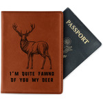 Deer Passport Holder - Faux Leather - Single Sided (Personalized)