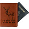 Deer Cognac Leather Passport Holder With Passport - Main