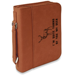 Deer Leatherette Bible Cover with Handle & Zipper - Large - Double Sided (Personalized)