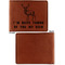 Deer Cognac Leatherette Bifold Wallets - Front and Back Single Sided - Apvl
