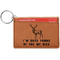 Deer Cognac Leatherette Keychain ID Holders - Front Credit Card