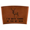 Deer Cognac Leatherette Mug Sleeve - Flat