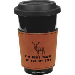 Deer Leatherette Cup Sleeve - Double Sided (Personalized)