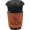 Deer Cognac Leatherette Mug Sleeve - Front