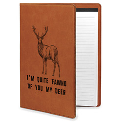 Deer Leatherette Portfolio with Notepad - Large - Double Sided (Personalized)