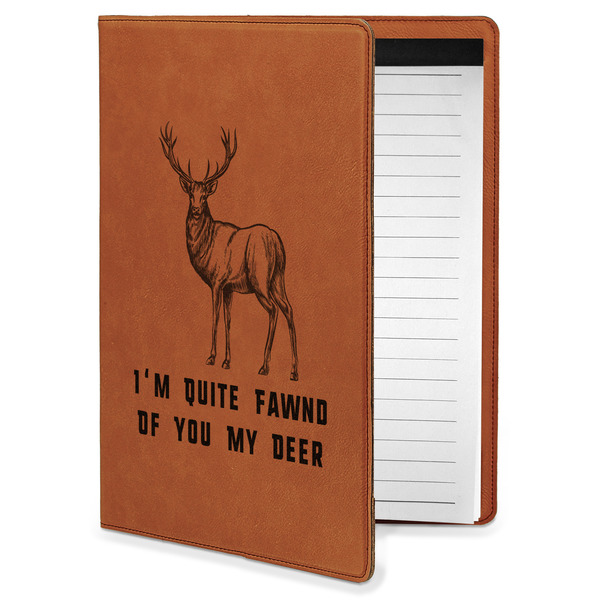 Custom Deer Leatherette Portfolio with Notepad - Small - Single Sided (Personalized)