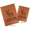 Deer Cognac Leatherette Portfolios with Notepads - Compare Sizes