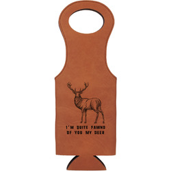 Deer Leatherette Wine Tote - Single Sided (Personalized)