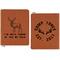 Deer Cognac Leatherette Zipper Portfolios with Notepad - Double Sided - Apvl