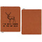 Deer Cognac Leatherette Zipper Portfolios with Notepad - Single Sided - Apvl