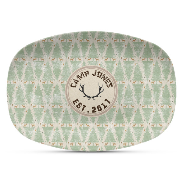 Custom Deer Plastic Platter - Microwave & Oven Safe Composite Polymer (Personalized)