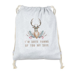 Deer Drawstring Backpack - Sweatshirt Fleece - Double Sided (Personalized)