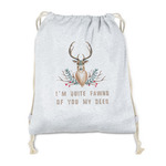 Deer Drawstring Backpack - Sweatshirt Fleece - Single Sided (Personalized)