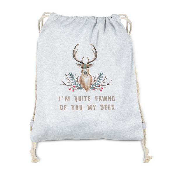 Custom Deer Drawstring Backpack - Sweatshirt Fleece (Personalized)