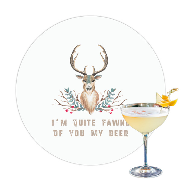 Custom Deer Printed Drink Topper - 3.25" (Personalized)