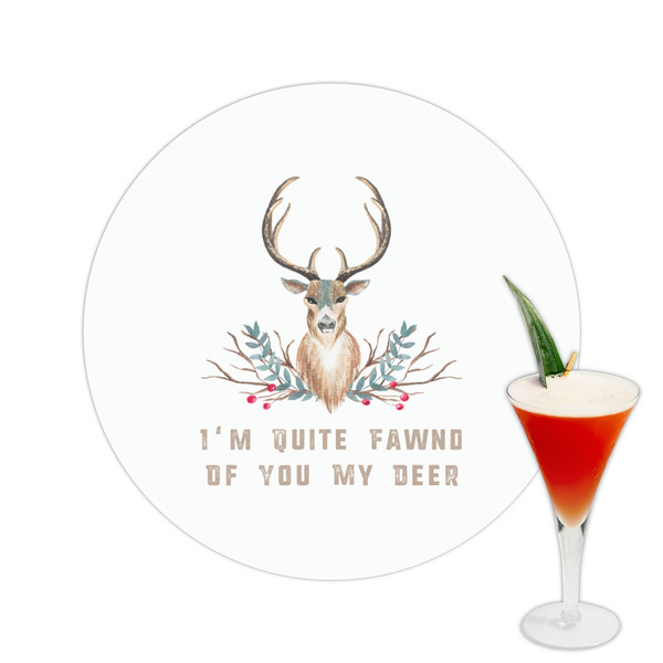 Custom Deer Printed Drink Topper -  2.5" (Personalized)