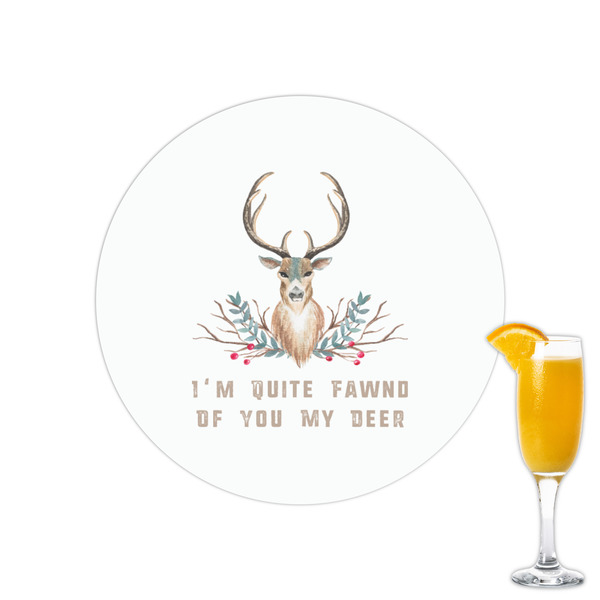 Custom Deer Printed Drink Topper - 2.15" (Personalized)
