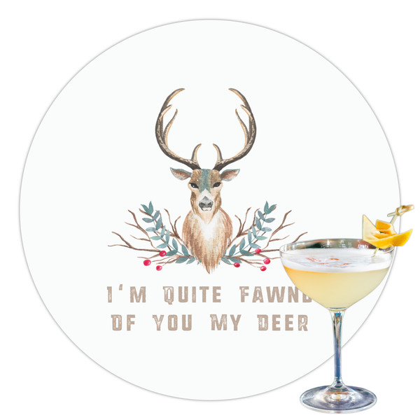 Custom Deer Printed Drink Topper - 3.5" (Personalized)