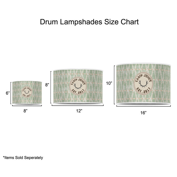 Deer Drum Lampshades - Sizing Chart