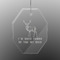 Deer Engraved Glass Ornament - Octagon (Personalized)