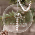 Deer Engraved Glass Ornament (Personalized)