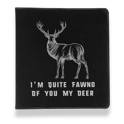 Deer Leather Binder - 1" - Black (Personalized)