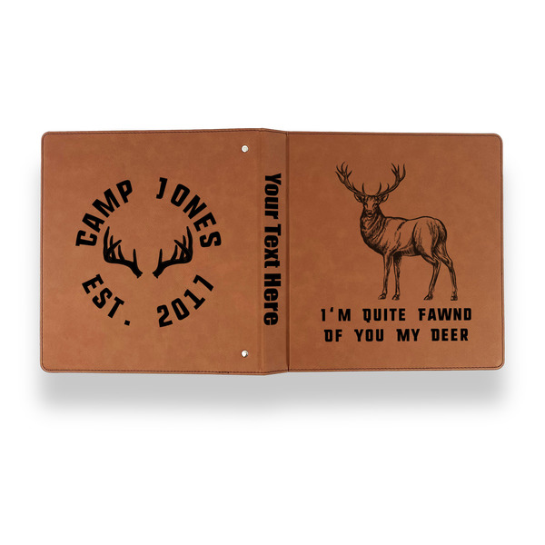 Deer Leather Binder - 1" - Rawhide - Back Spine Front View